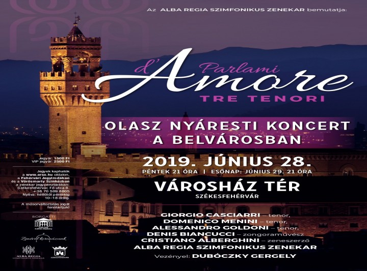 Parlami d'Amore olasz nyáresti komolyzenei koncert a belvárosban
